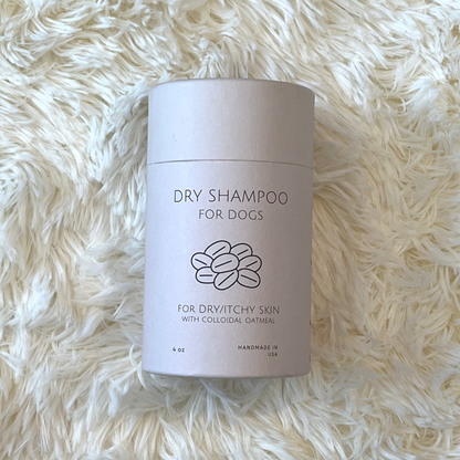 Cream dry shampoo powder container with colloidal oatmeal